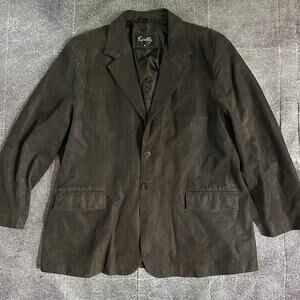 Men's Vintage 90's Sully Dark Brown Suede Leather Western Sports Coat Jacket 52R